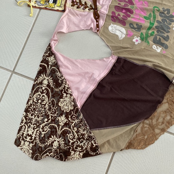 Vintage Styles Ever After Handmade Van Halen brown pink brown lace vest OS - Picture 3 of 8